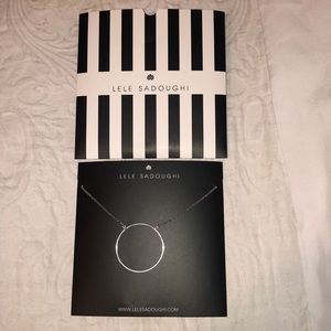 Lele Sadoughi Silver Circle Necklace